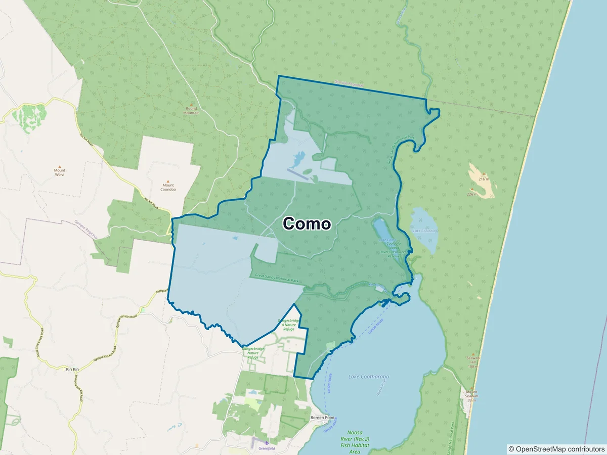 Map of Como, QLD, Australia