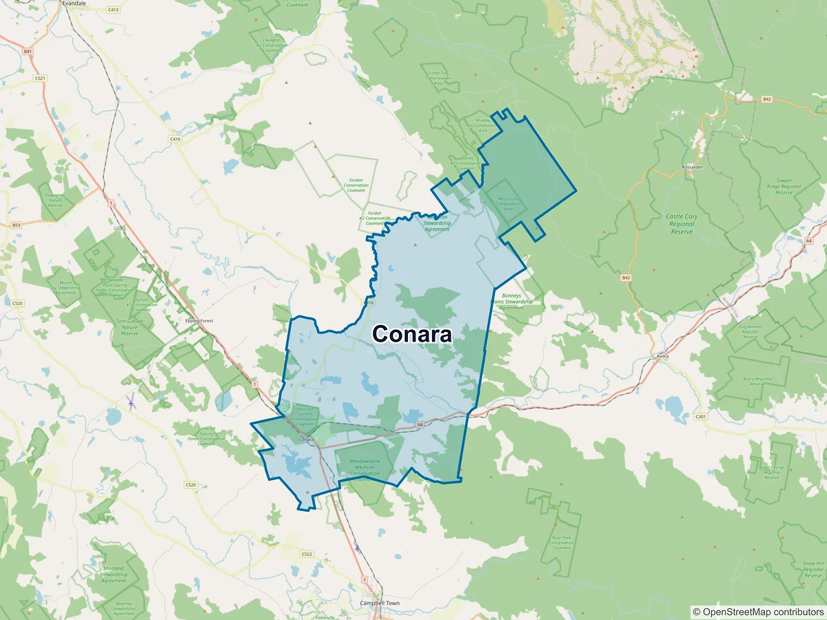 Map of Conara, TAS, Australia