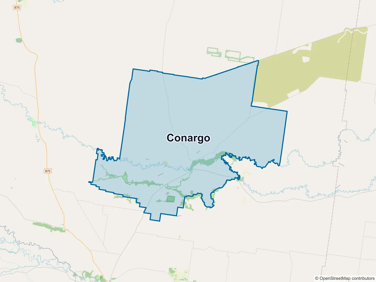 Map of Conargo, NSW, Australia