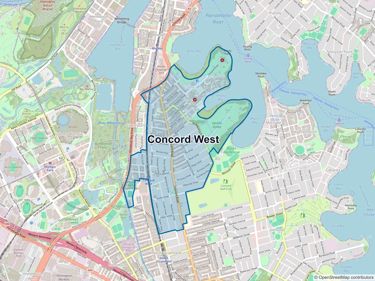 Map of Concord West, NSW, Australia