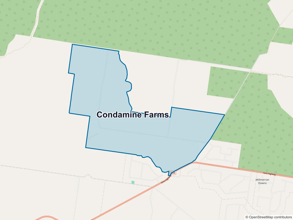 Map of Condamine Farms, QLD, Australia