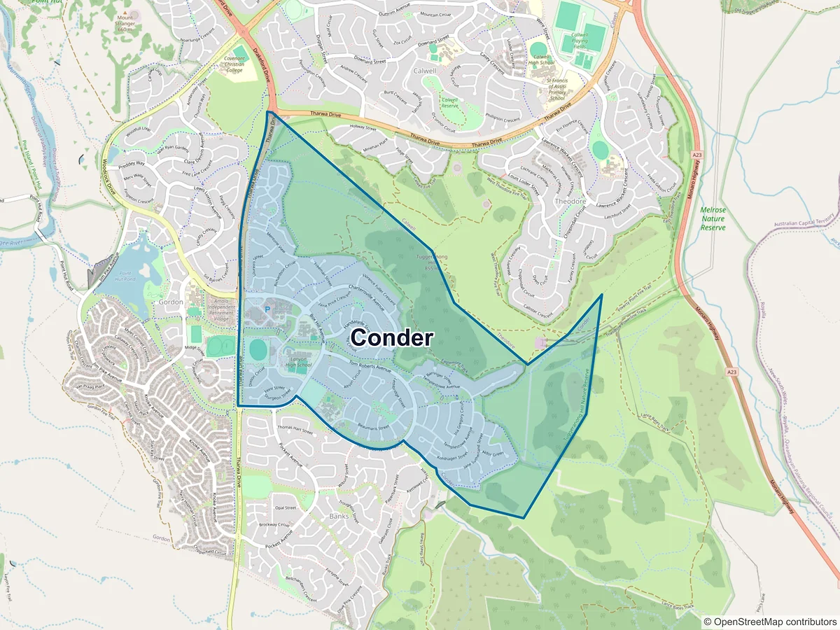 Map of Conder, ACT, Australia