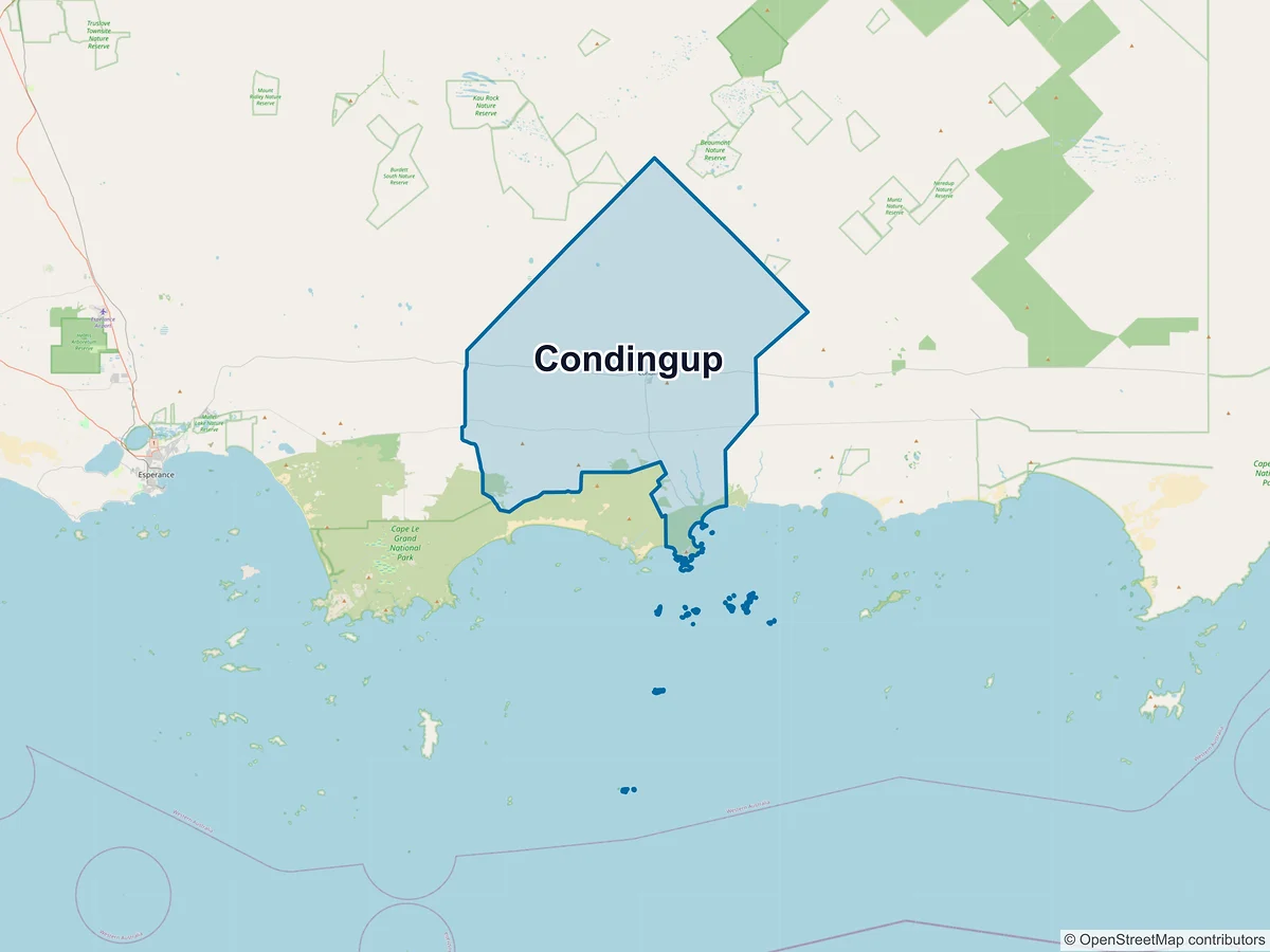 Map of Condingup, WA, Australia