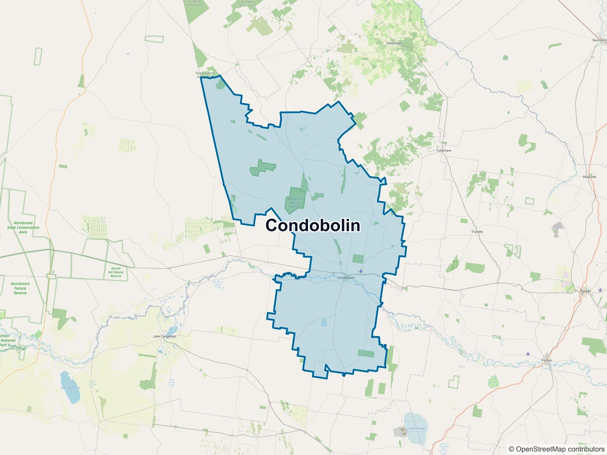 Map of Condobolin, NSW, Australia