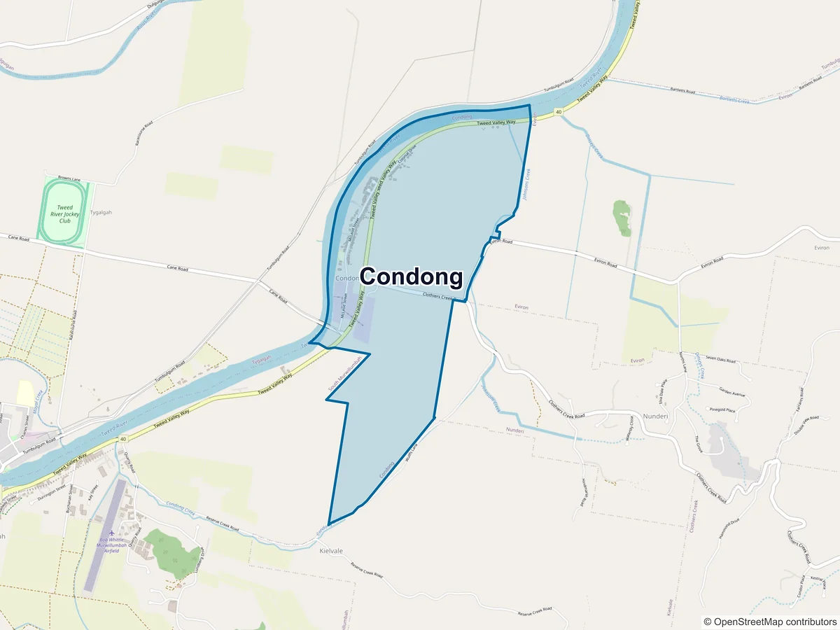 Map of Condong, NSW, Australia