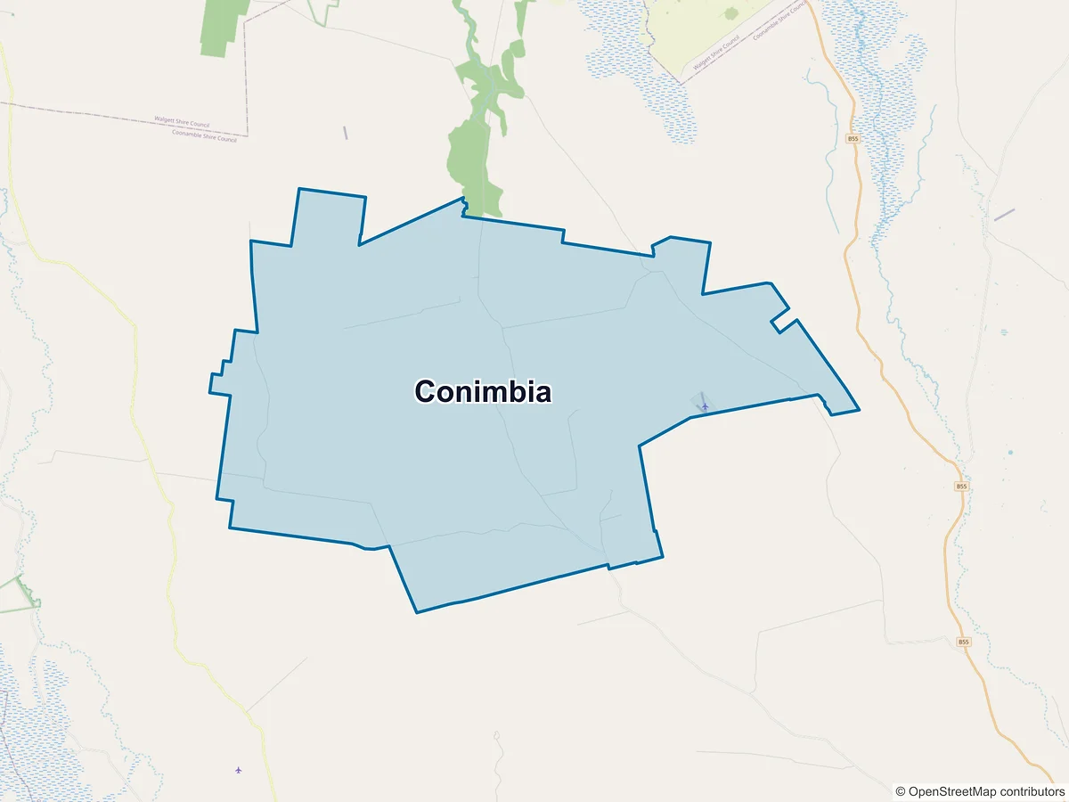 Map of Conimbia, NSW, Australia