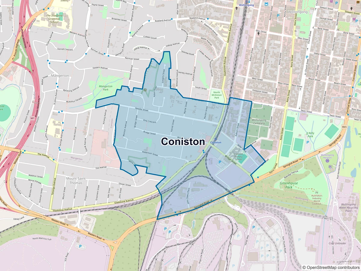 Map of Coniston, NSW, Australia