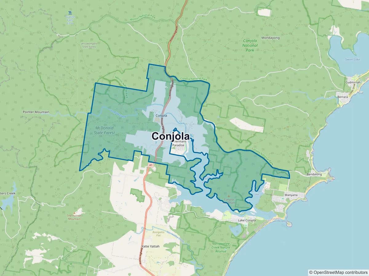 Map of Conjola, NSW, Australia