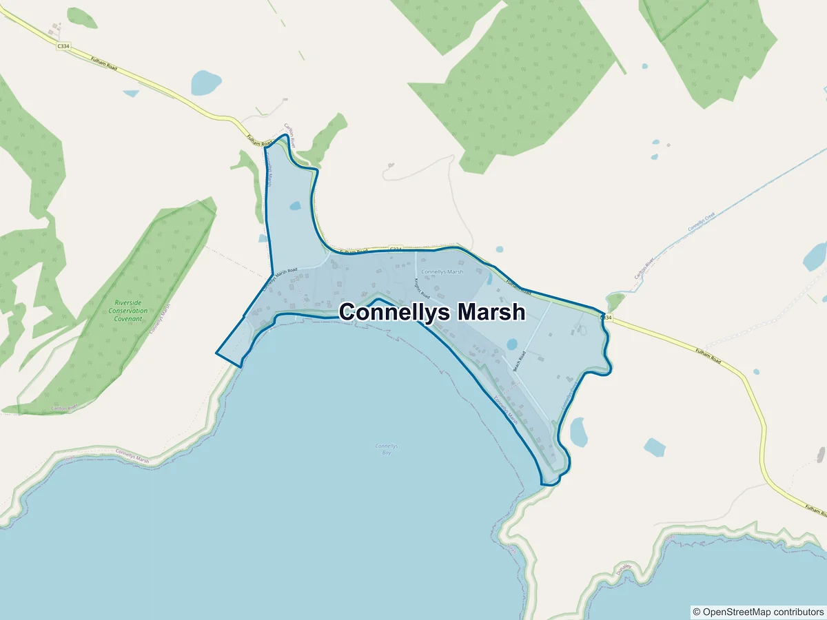 Map of Connellys Marsh, TAS, Australia