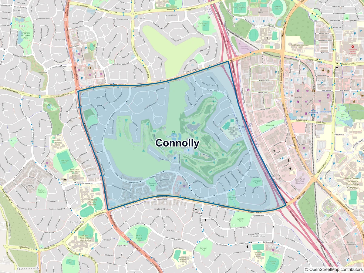 Map of Connolly, WA, Australia