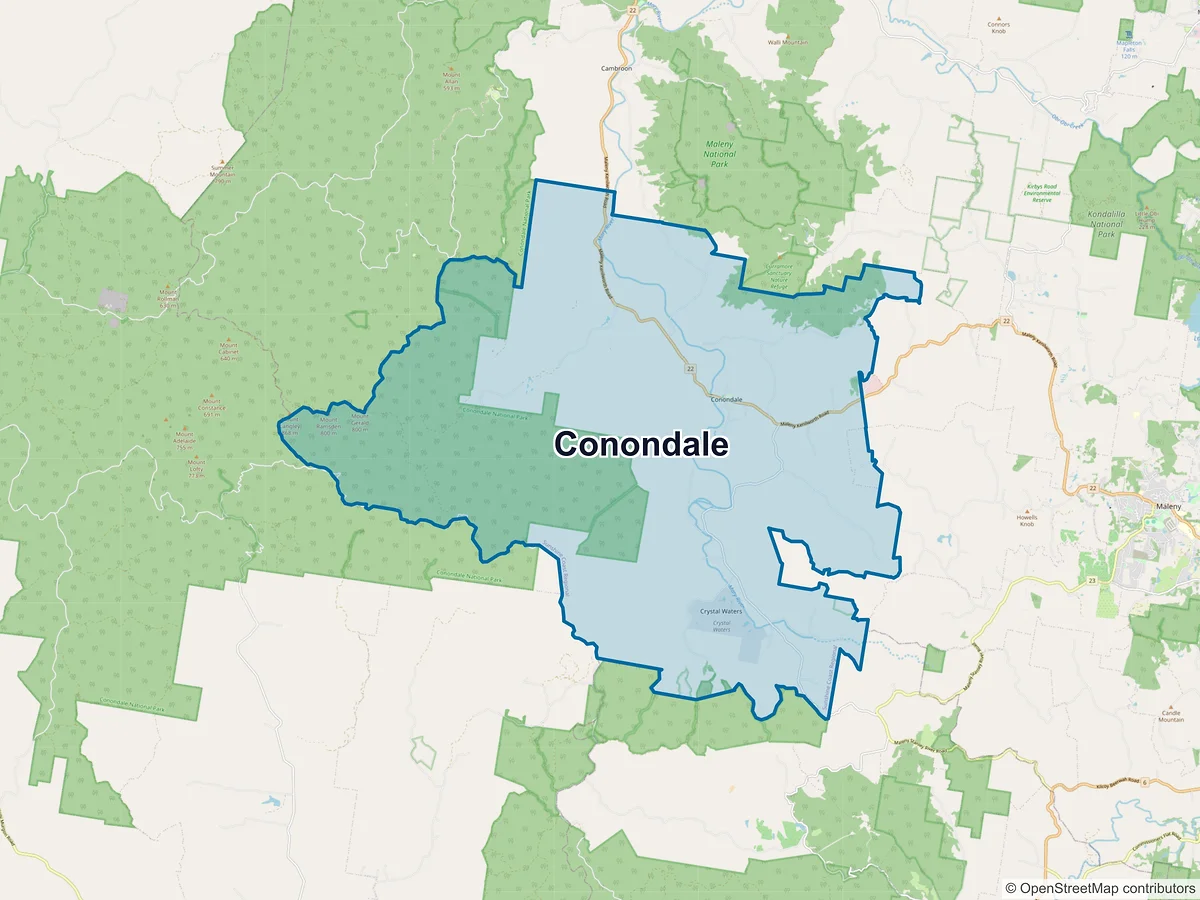 Map of Conondale, QLD, Australia
