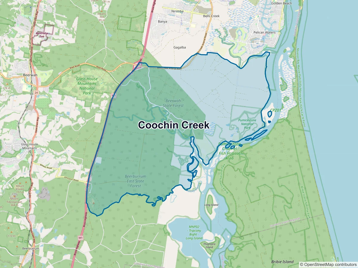 Map of Coochin Creek, QLD, Australia