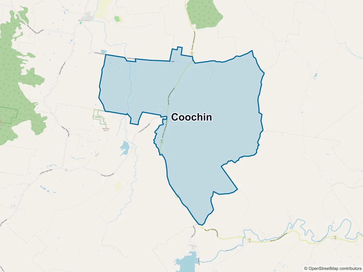 Map of Coochin, QLD, Australia