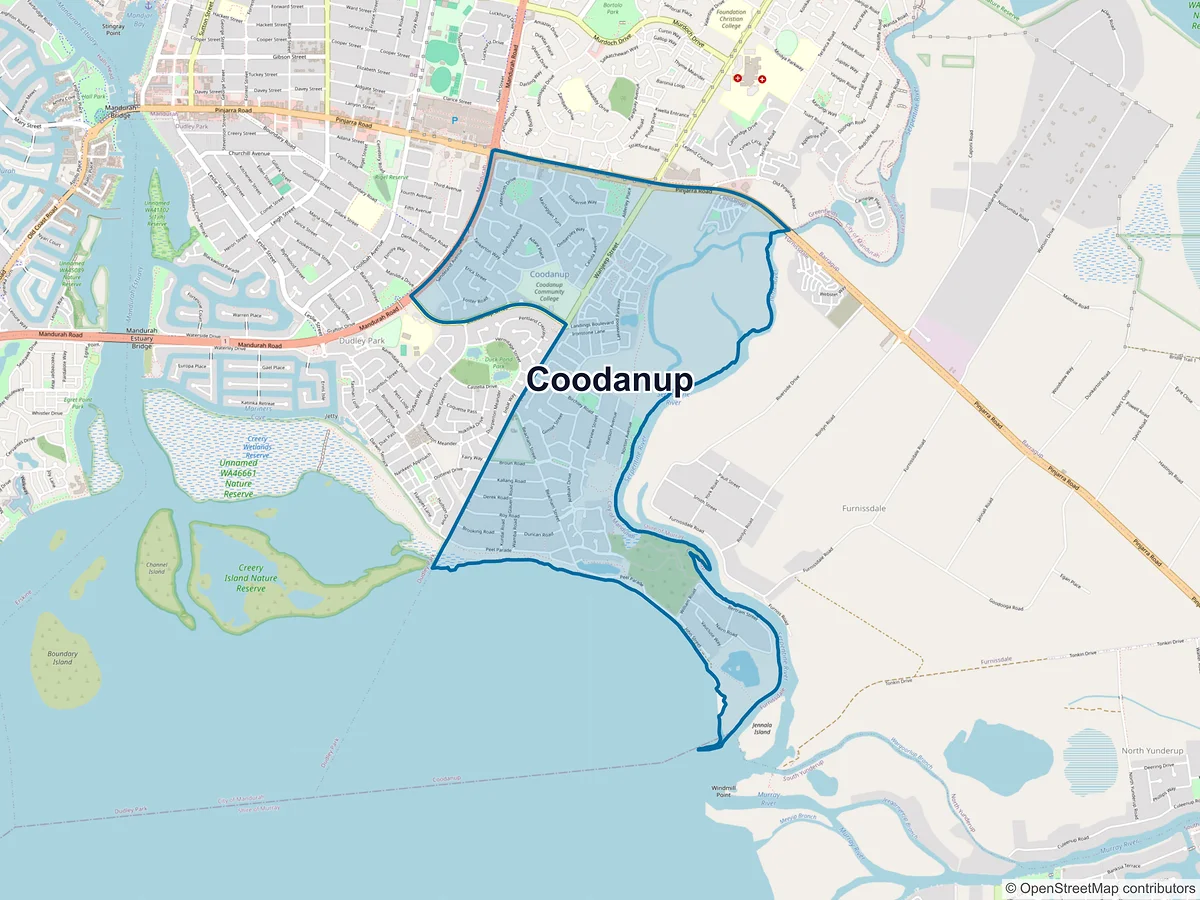 Map of Coodanup, WA, Australia