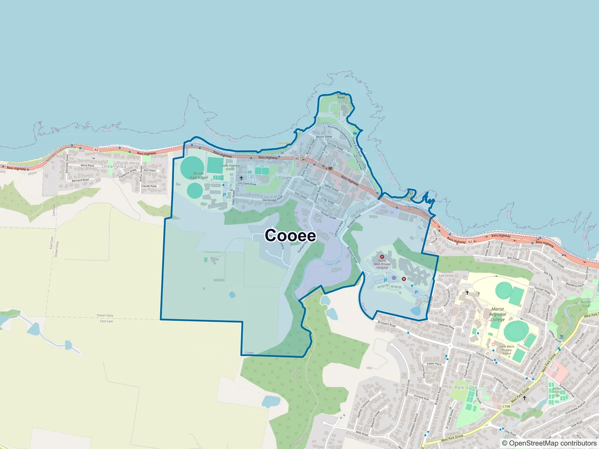 Map of Cooee, TAS, Australia