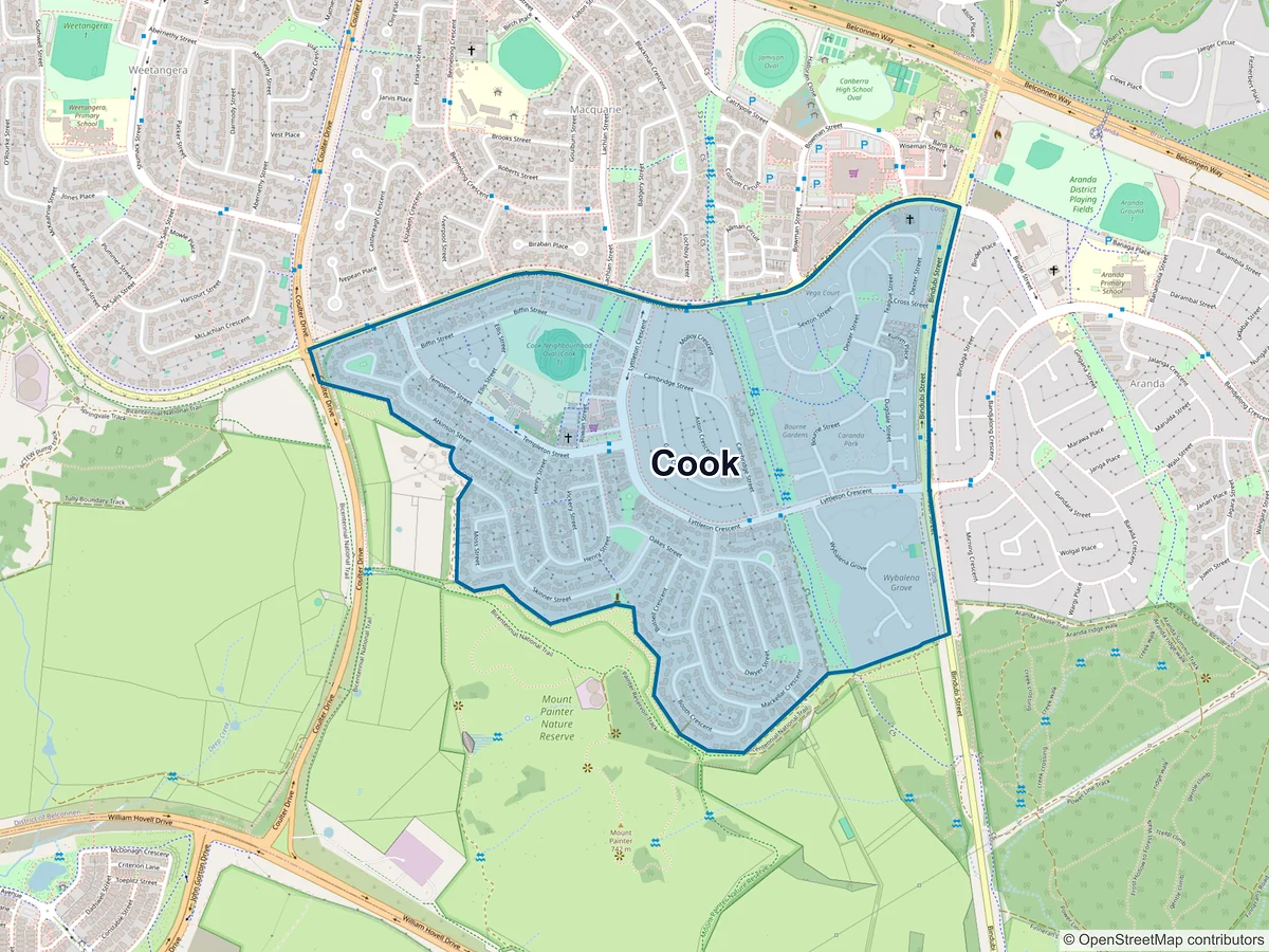 Map of Cook, ACT, Australia