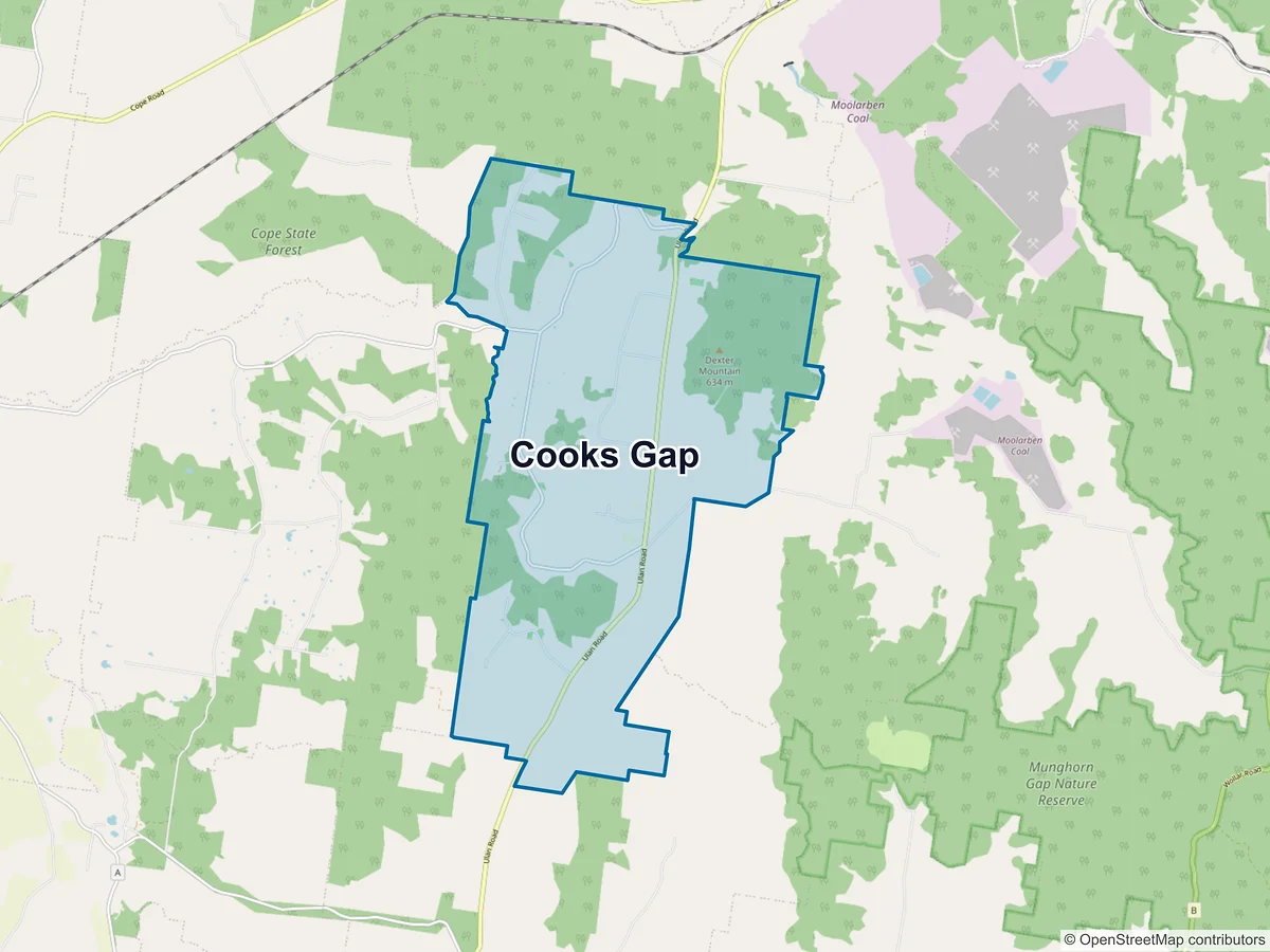 Map of Cooks Gap, NSW, Australia