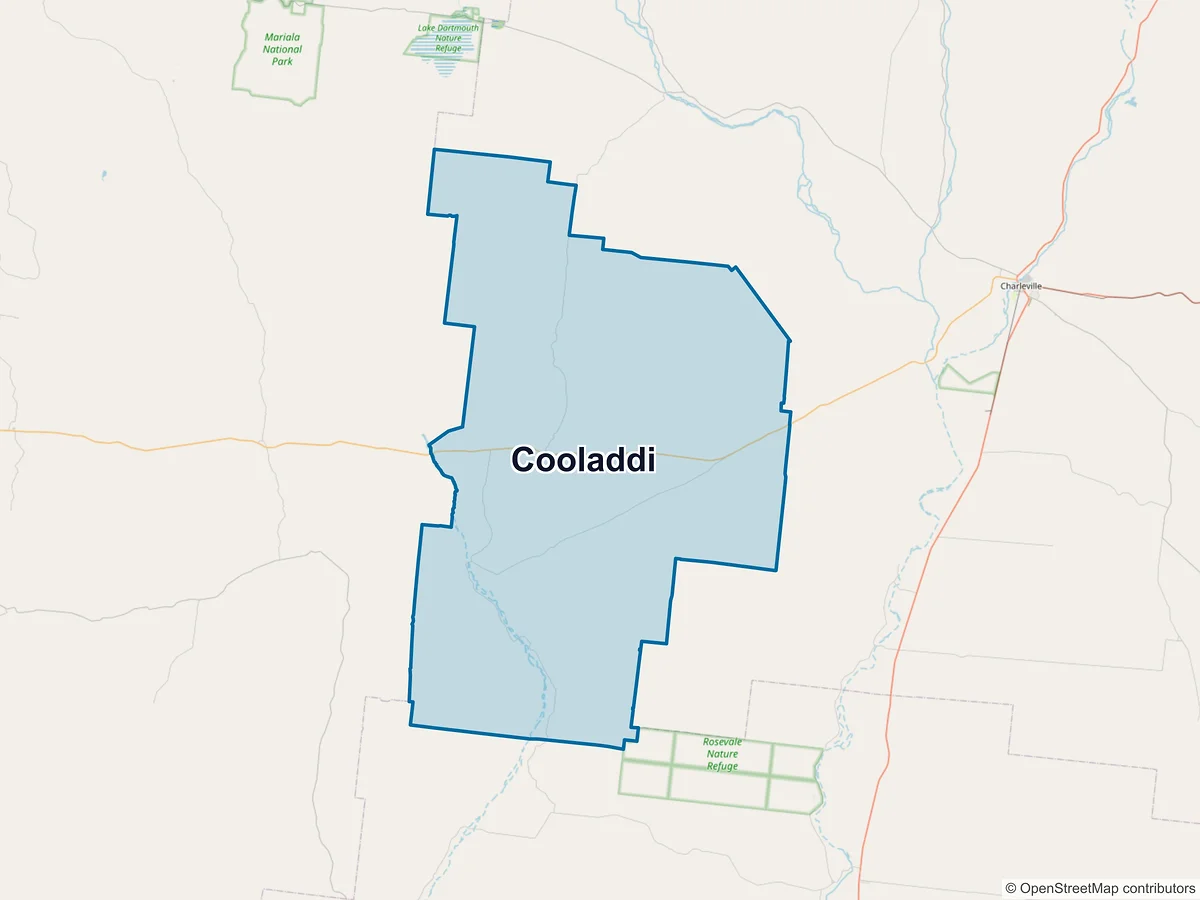 Map of Cooladdi, QLD, Australia