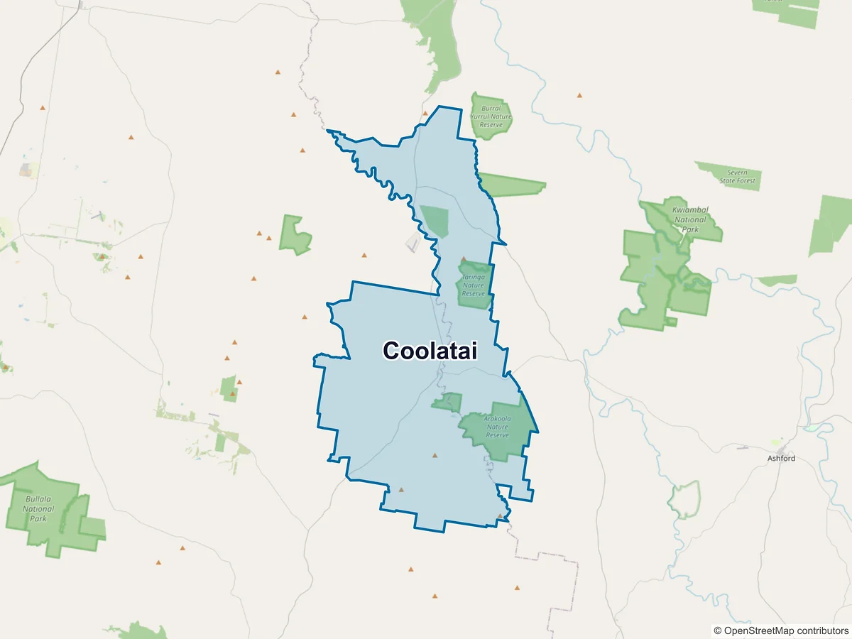 Map of Coolatai, NSW, Australia