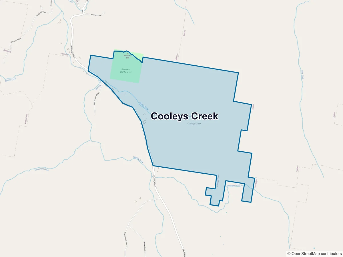 Map of Cooleys Creek, NSW, Australia