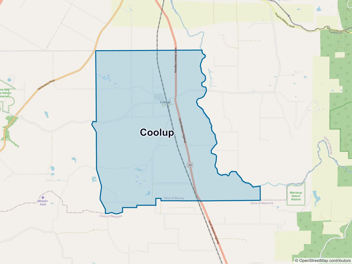Map of Coolup, WA, Australia