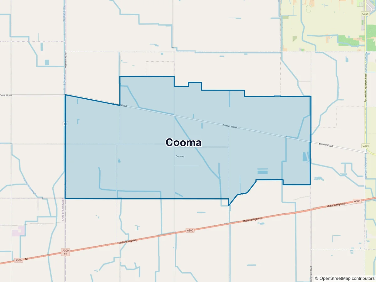 Map of Cooma, VIC, Australia