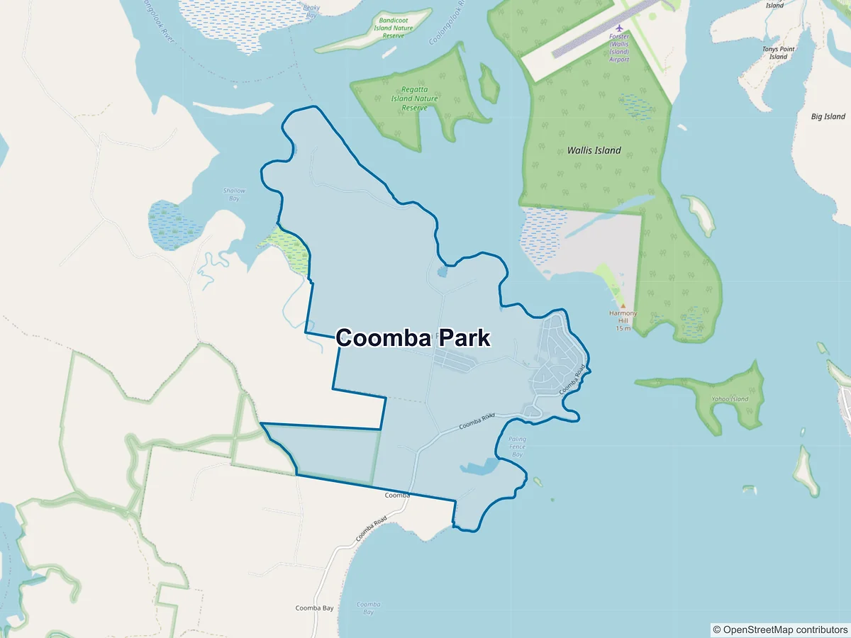 Map of Coomba Park, NSW, Australia