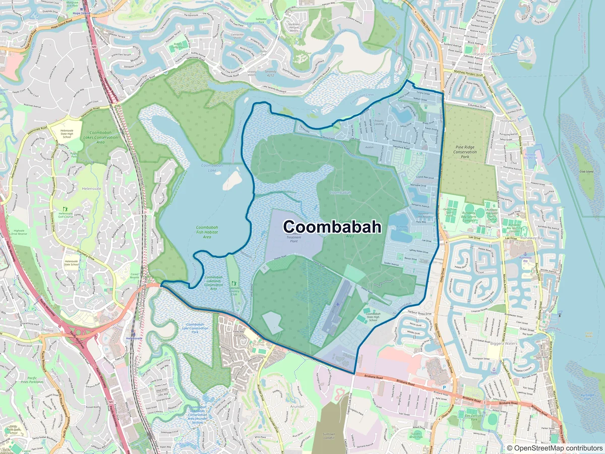 Map of Coombabah, QLD, Australia