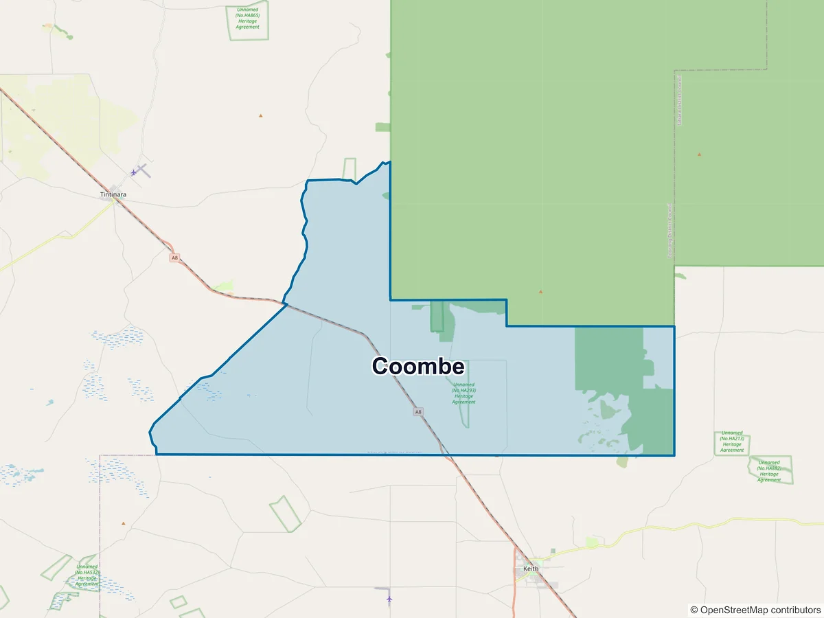 Map of Coombe, SA, Australia