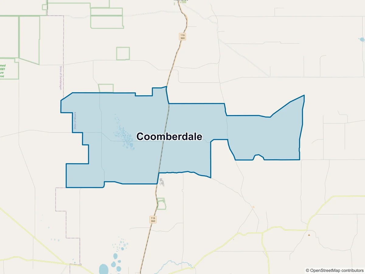 Map of Coomberdale, WA, Australia