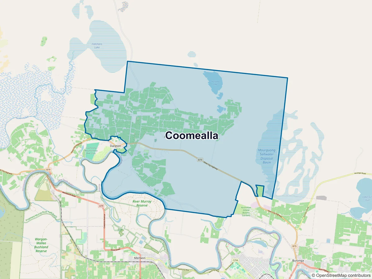 Map of Coomealla, NSW, Australia