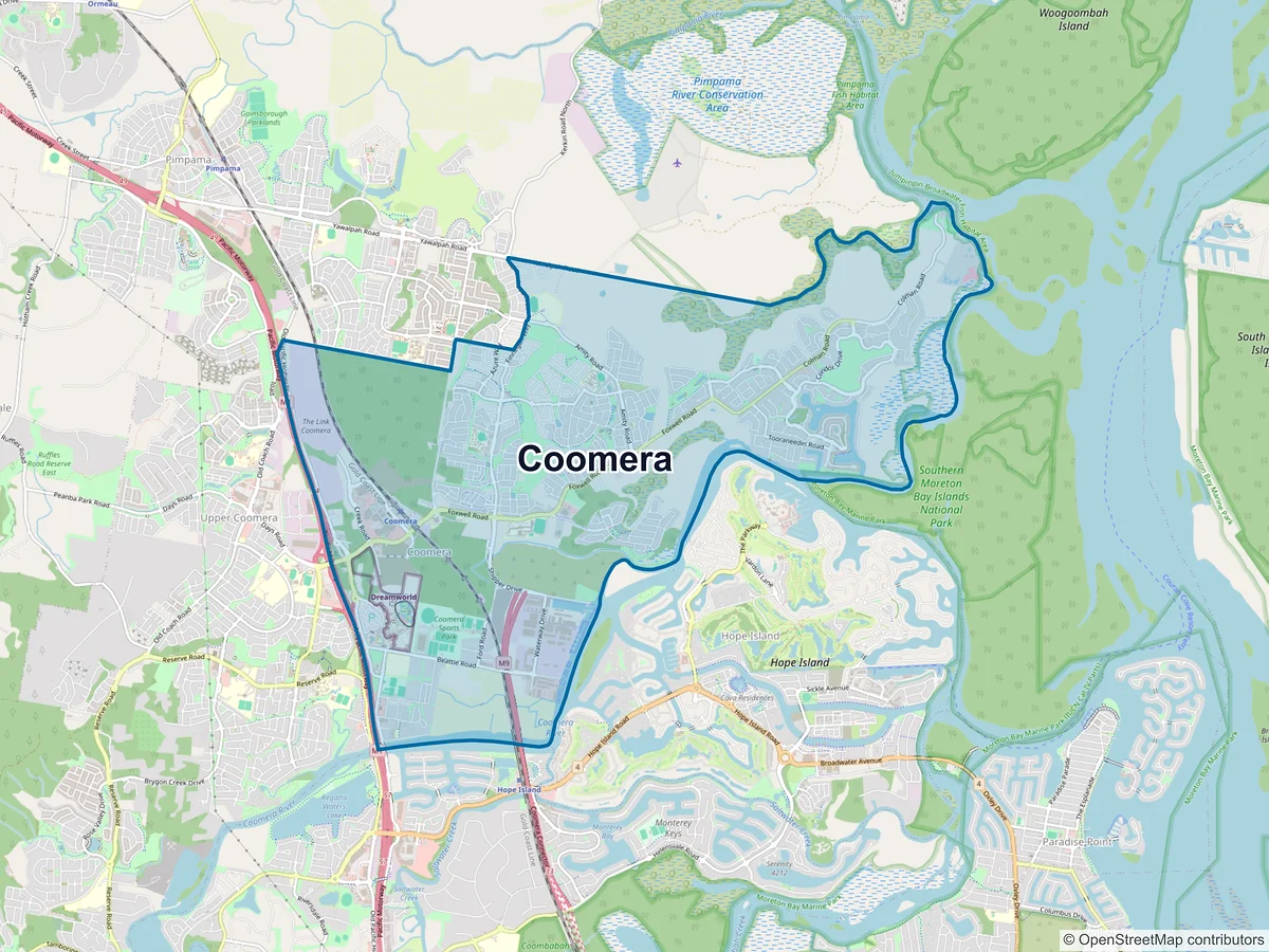 Map of Coomera, QLD, Australia