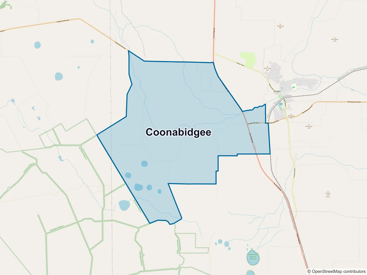 Map of Coonabidgee, WA, Australia