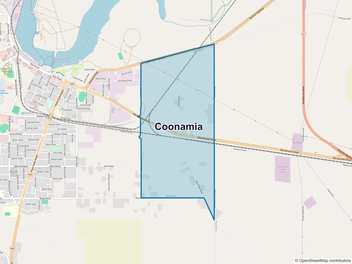 Map of Coonamia, SA, Australia