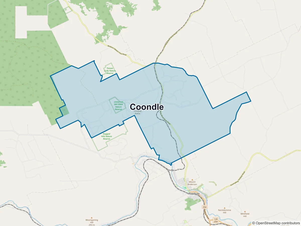 Map of Coondle, WA, Australia