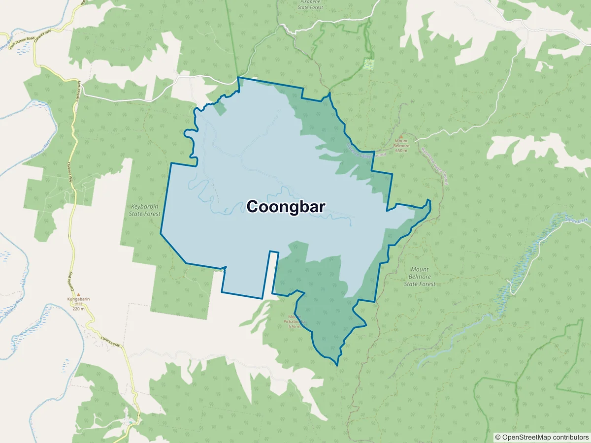 Map of Coongbar, NSW, Australia