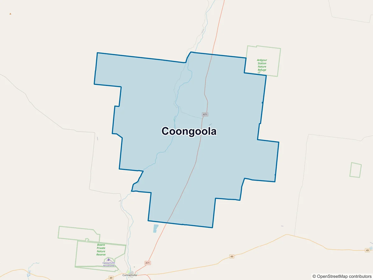 Map of Coongoola, QLD, Australia