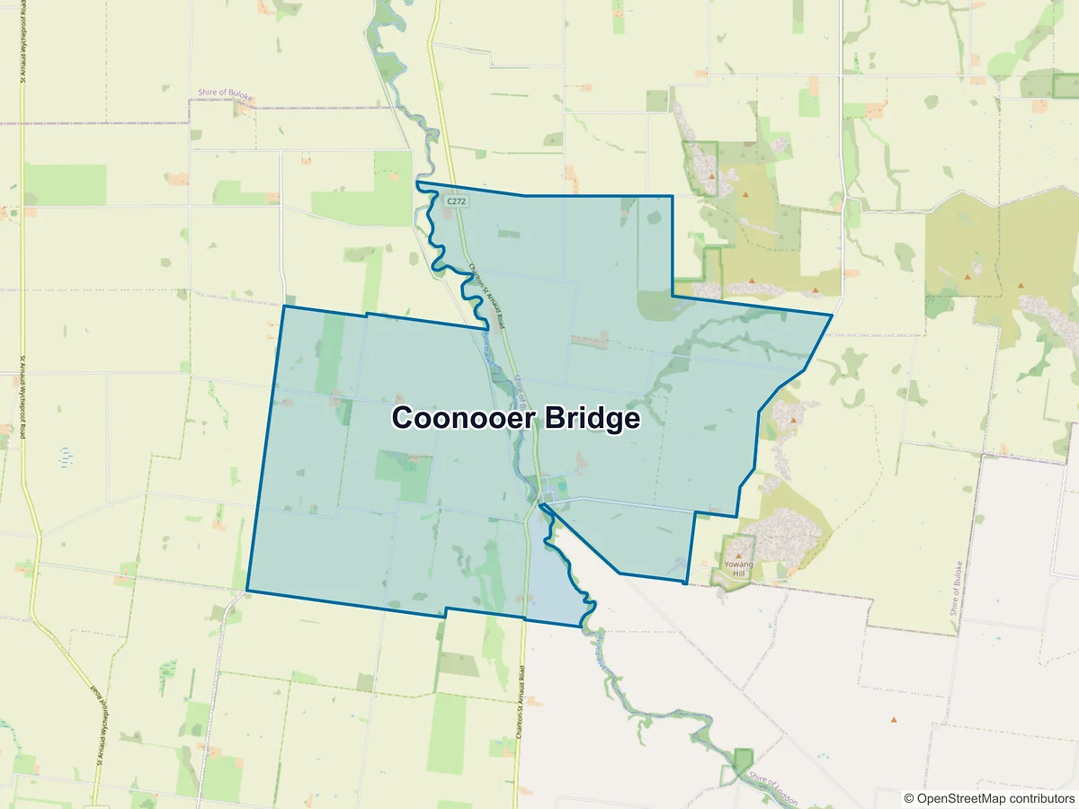 Map of Coonooer Bridge, VIC, Australia
