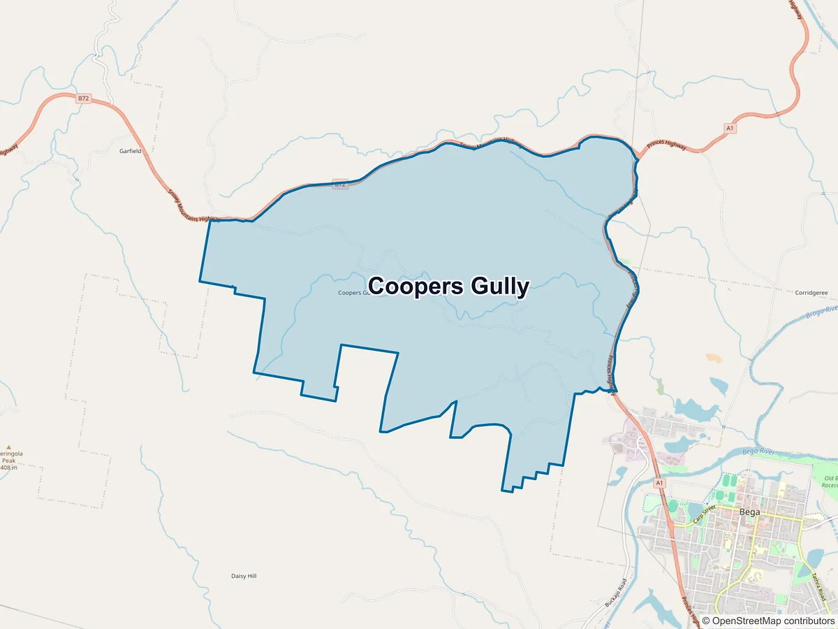 Map of Coopers Gully, NSW, Australia