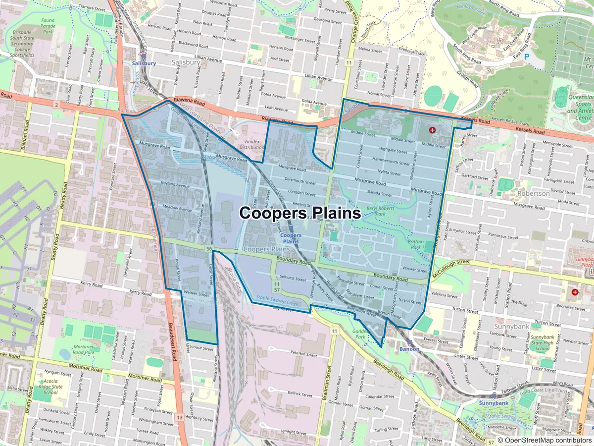 Map of Coopers Plains, QLD, Australia