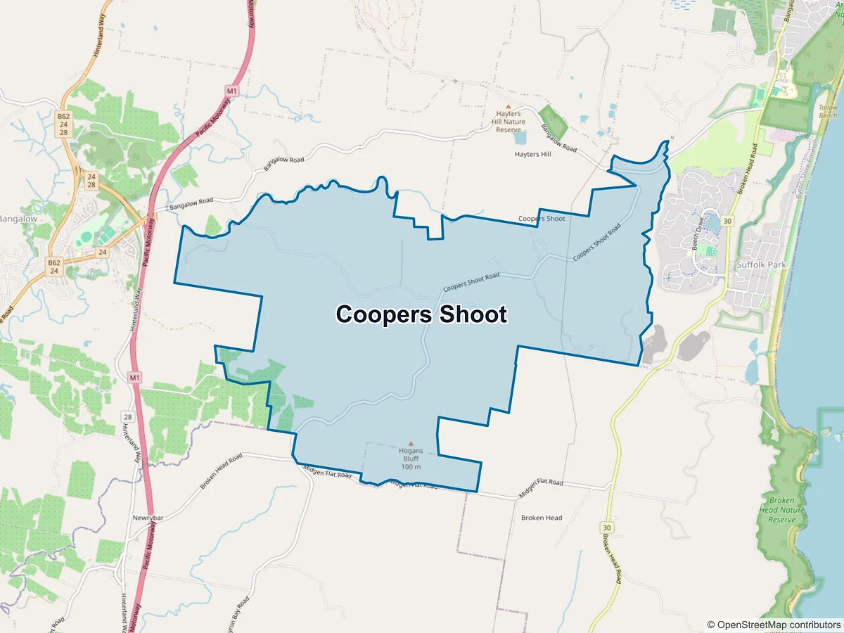 Map of Coopers Shoot, NSW, Australia