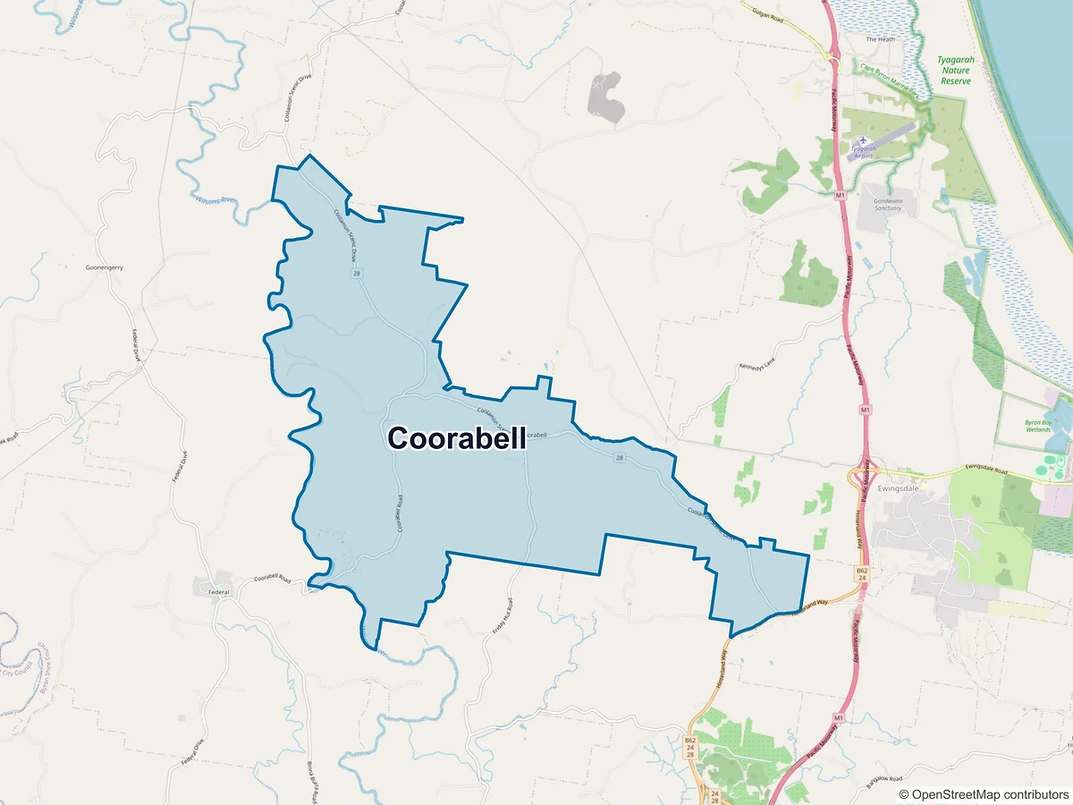 Map of Coorabell, NSW, Australia