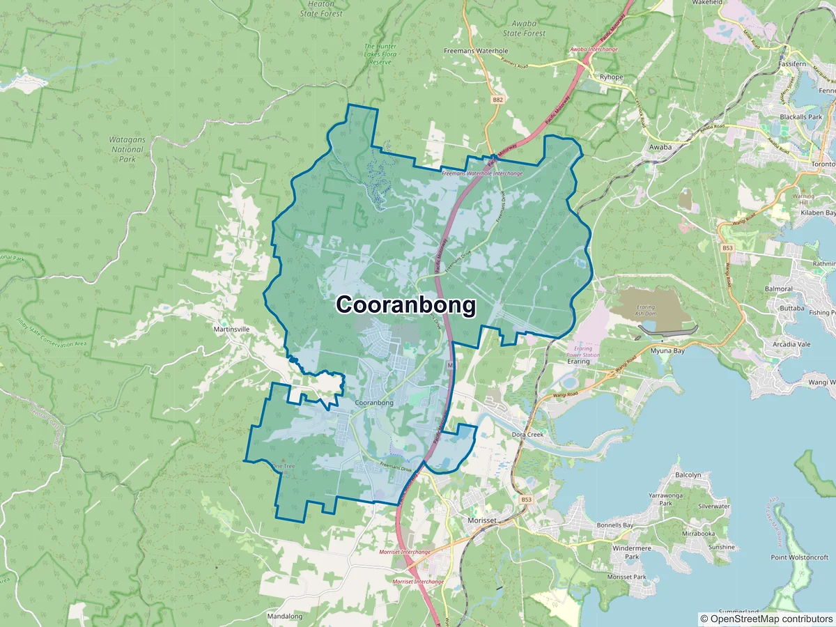 Map of Cooranbong, NSW, Australia