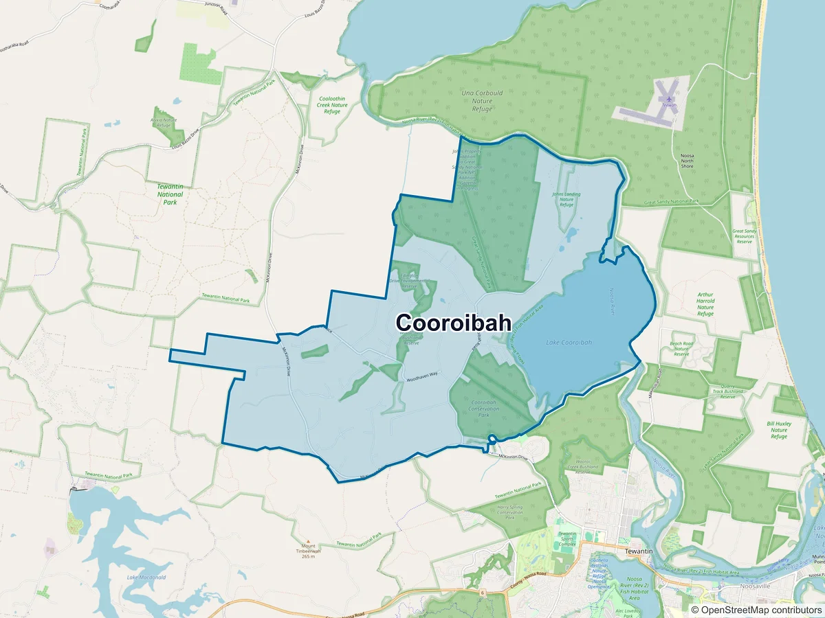 Map of Cooroibah, QLD, Australia