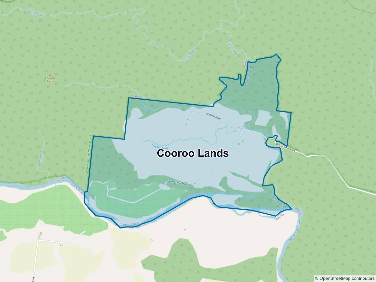 Map of Cooroo Lands, QLD, Australia