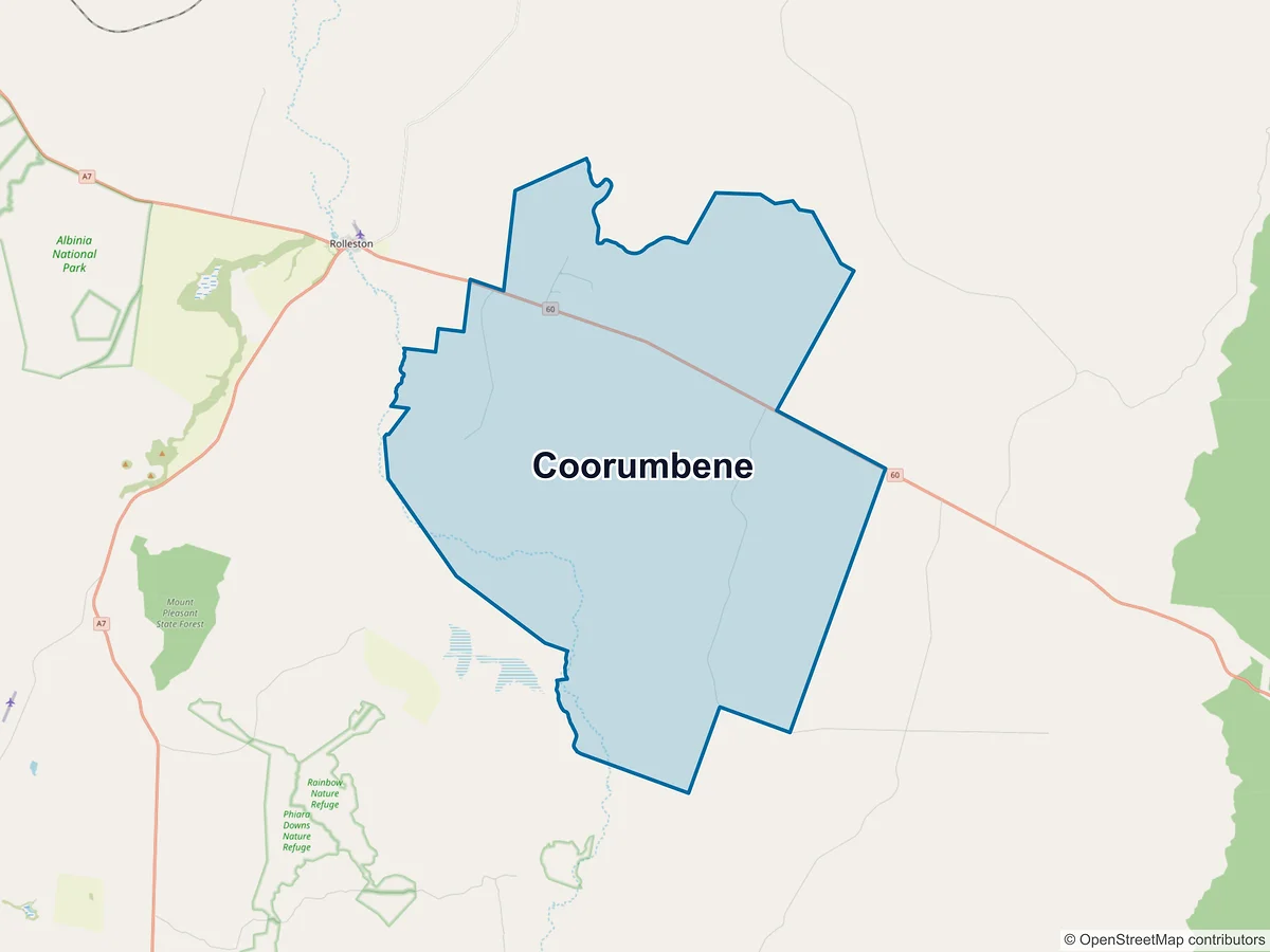 Map of Coorumbene, QLD, Australia
