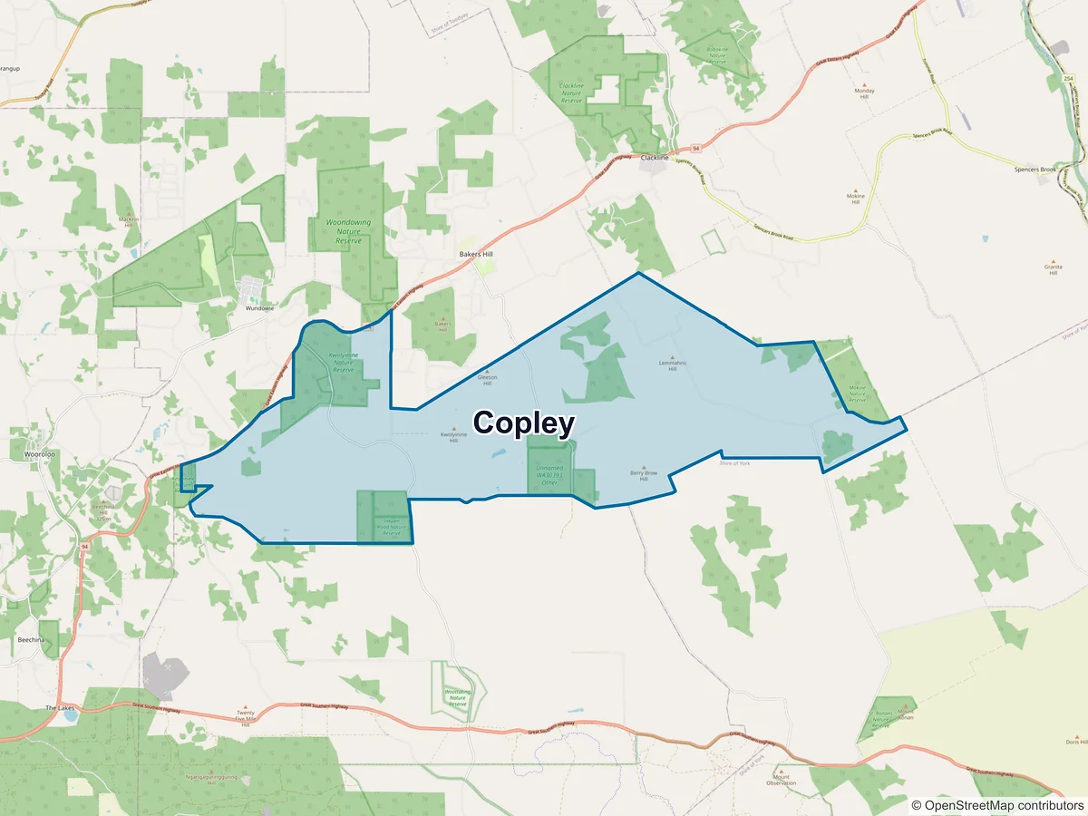 Map of Copley, WA, Australia