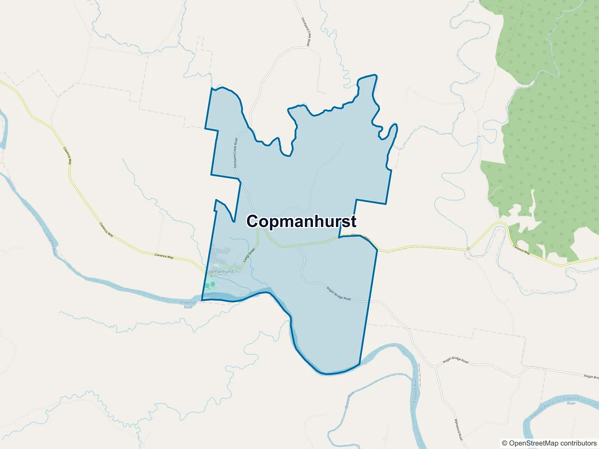 Map of Copmanhurst, NSW, Australia