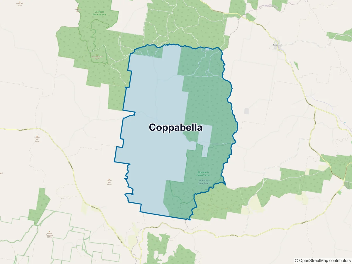 Map of Coppabella, NSW, Australia
