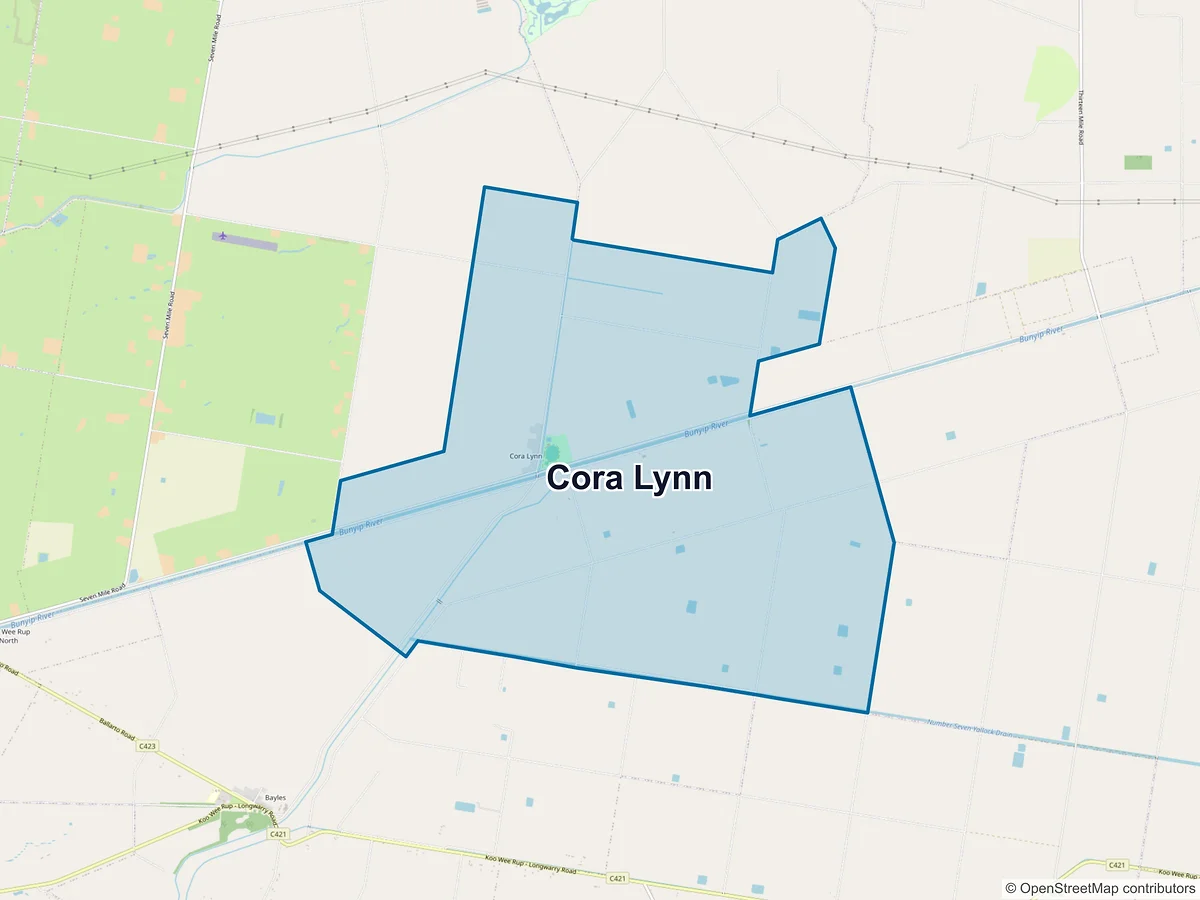 Map of Cora Lynn, VIC, Australia
